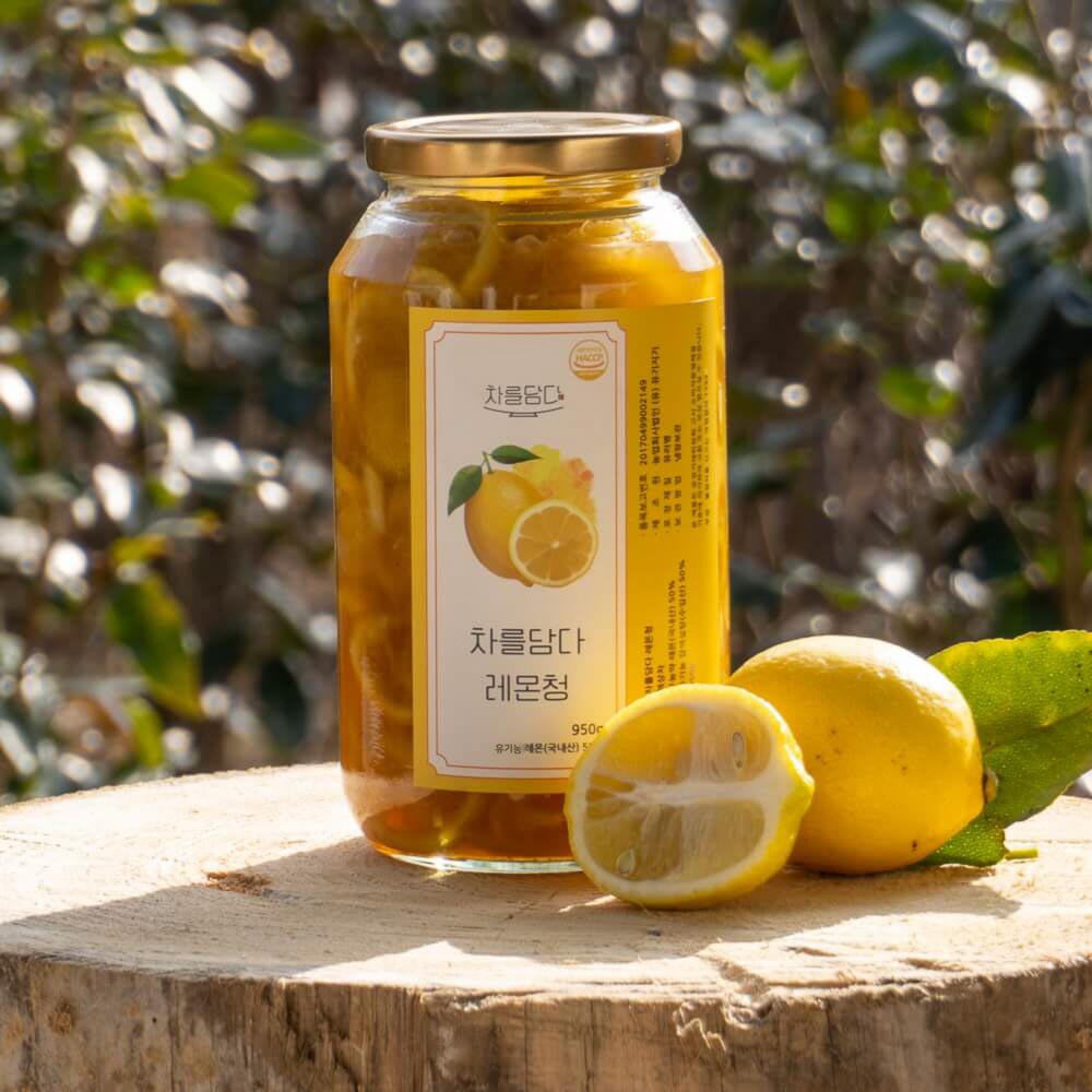 유기농 레몬청 950g] 제주 레몬 수제차 과일청