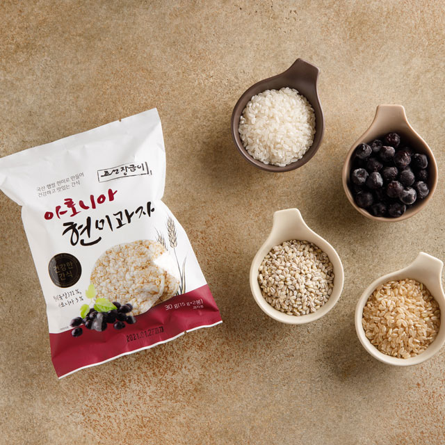 국산 뻥튀기 [아로니아 현미과자 15g 6봉] 현미 쌀 과자 아이들 간식